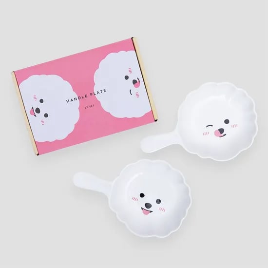 핸들 플레이트 2P 세트 - 11 비숑 프렌즈 (손잡이앞접시 집들이 자취 그릇 선물)
