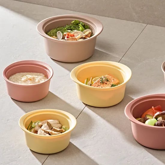 국내생산 다용도 이유식찜기 전자레인지용기 실리콘 멀티 찜기 (550/800/1200ml)