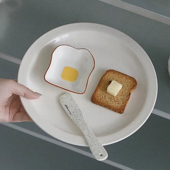 모닝 플레이트 토스트 종지 빵 모양접시 앞접시