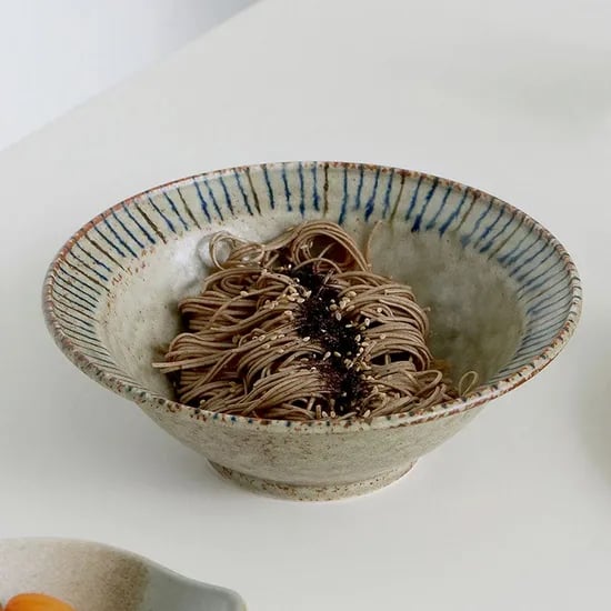 카키브라운 도쿠사 면기 20cm 라면기 냉면그릇