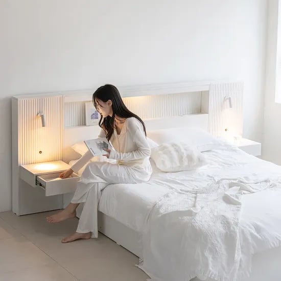 플레오 템바보드 호텔식 수납 침대프레임 SS/Q