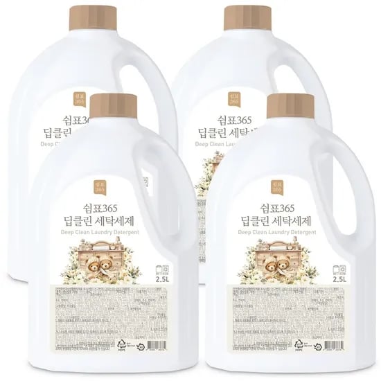 딥클린 대용량 세탁세제 2.5L x 4개 일반용 드럼용 겸용 드럼세탁기 액체세