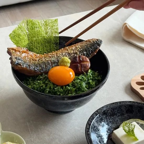 담음새가 좋은 뚜껑있는 텐동그릇 오로라 MADE IN JAPAN