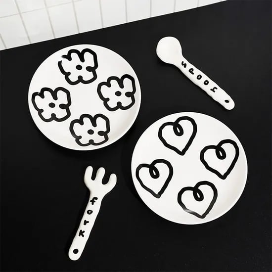 flower & heart plate(2type)