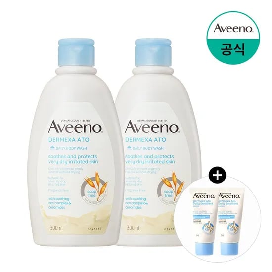 더멕사 아토 데일리 바디 워시 300mlx2+(증정)에몰리언트 크림 15mlx2