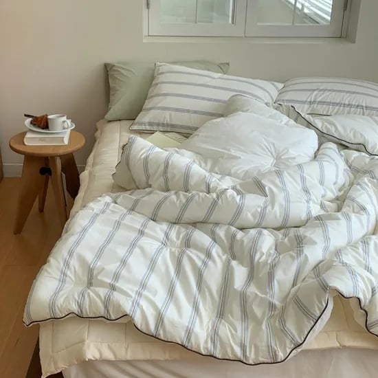 메이 스트라이프 60수 바이오워싱 항균 순면 양면 사계절 차렵이불 SS/Q/K