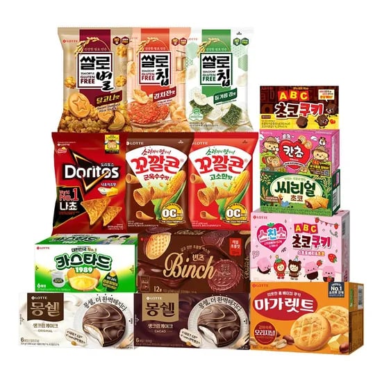 이름칸쵸2/몽쉘/마가렛트/꼬깔콘/도리토스 등 인기 곽과자+봉지과자 골라담기