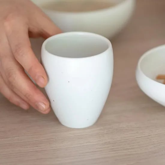 순수무광 오목물컵