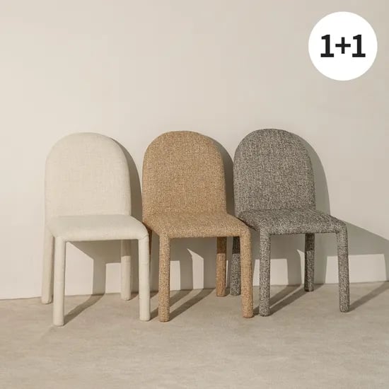블렌 생활발수 체어 패브릭 의자 2p 화이트 브라운 블랙
