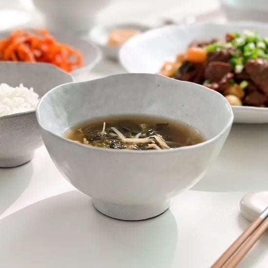 너울 도자기 한식 그릇 디저트볼 시리얼볼 굽볼 막사발 2호