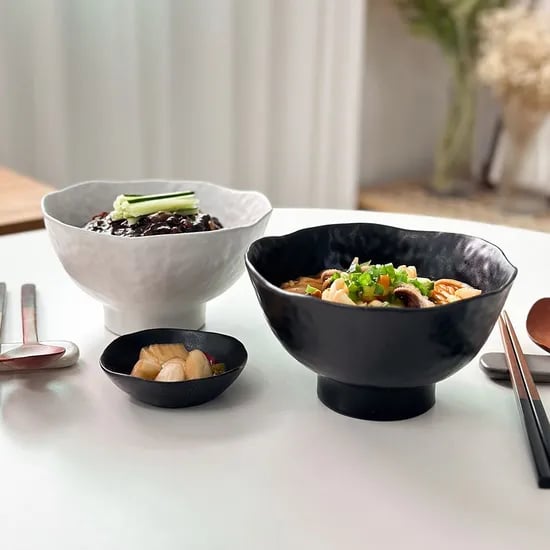 너울 도자기 한식 그릇 덮밥 우동기 라면그릇 면기 굽볼 막사발 3호