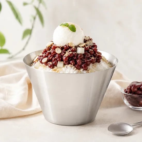 스텐 빙수 그릇 디저트 샐러드 아이스크림 볼 3size