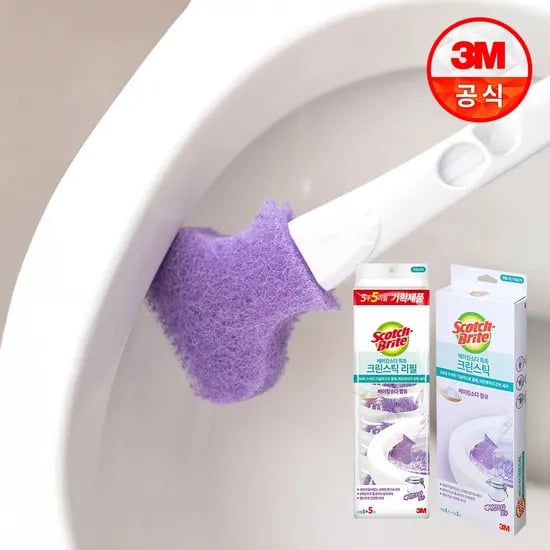변기클리너 베이킹소다 크린스틱 핸들+리필 12개