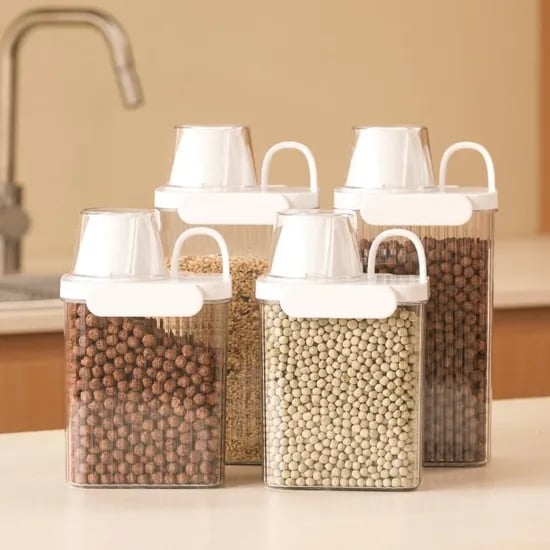 간편 밀폐형 투명 다용도 잡곡통 1300ML 2개