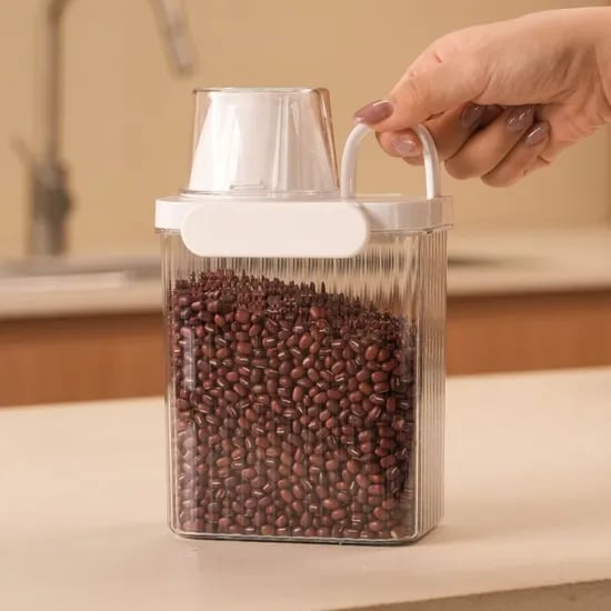 간편 밀폐형 투명 다용도 잡곡통 1300ML 4개