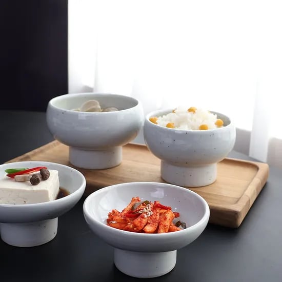 1+1 핸드메이드 분청 고백자 그릇 주발 공기1p+국 대접1p (총2p)