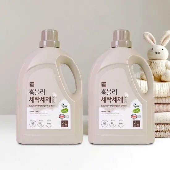 비건인증 세탁세제 베이직 4L 2개 온가족 일반 드럼 겸용