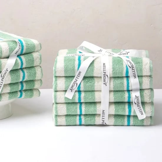 멜포니 뱀부타올 200g 스트라이프 그린 5장 묶음 16종 타올 빠른 흡수 고품질 죽사