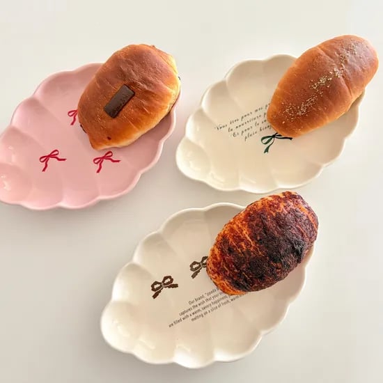 빠마린_소금빵 접시 디저트 플레이트 홈카페 브런치 식기 2종(택1) 국내 제작/식세기가능