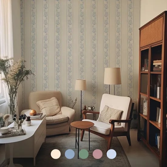 셀프 스티커 떼기 쉬운 패브릭 벽지 Fragaria Pattern