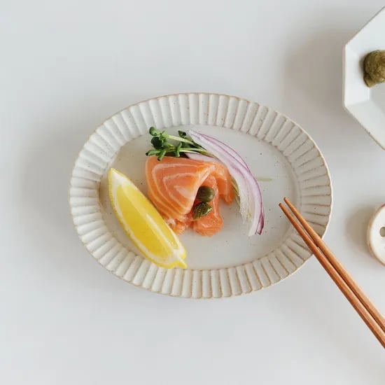 플리츠 오발 플레이트 / 앞접시 반찬 디저트 그릇