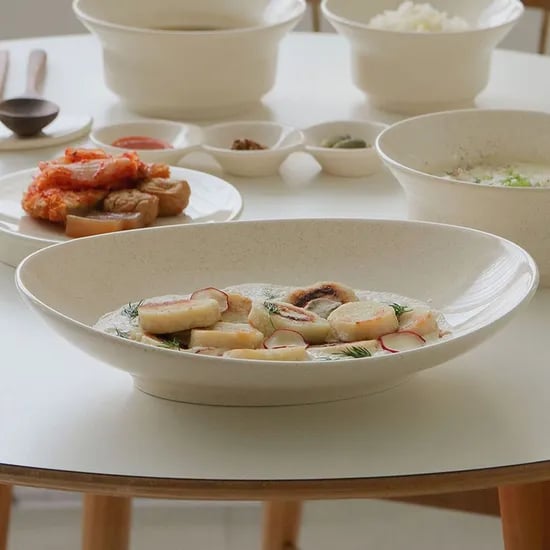 페블러 타원볼 접시 25cm 오벌 파스타볼 찜요리 샐러드볼 파스타볼