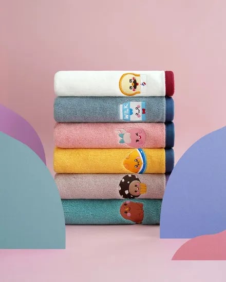 브레드이발소 30수코마사 캐릭터 호텔수건 5장세트