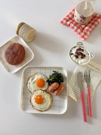 사각 체크 플레이트 (SUQARE CHECKED PLATE) 3 COLOR