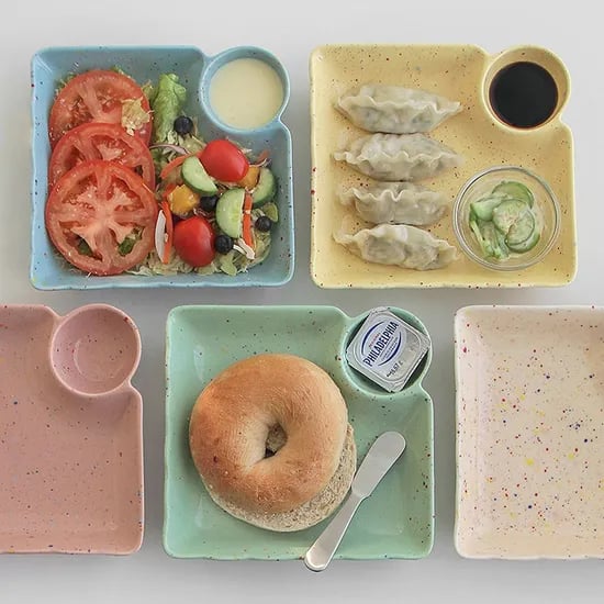 캔디 사각 만두접시 5color 나눔접시 소스 초밥접시 마블 패턴 브런치 그릇