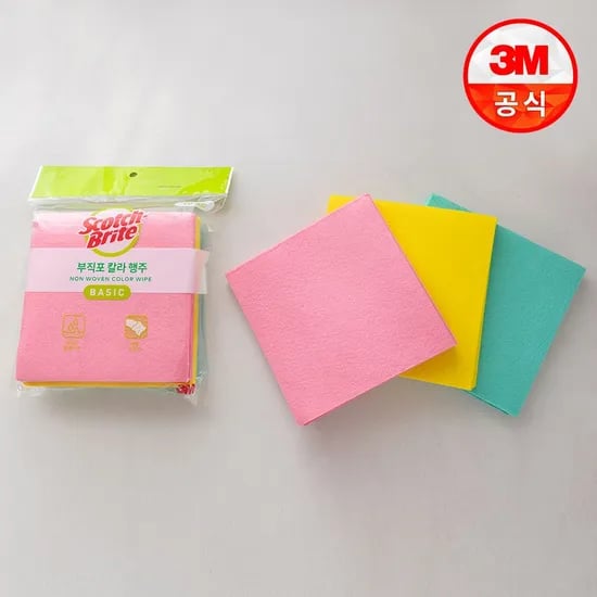 스카치브라이트 부직포 칼라 행주 10매입