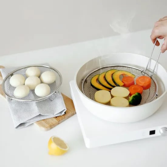 304 스텐 채반 찜기 19+22cm (탈부착 손잡이 포함) / 원형 핸들 채반 야채 찜기