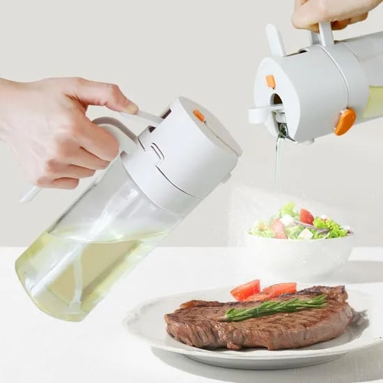 자동개폐 오일스프레이 500ml / 분사형 오일병 유리 오일 디스펜서 기름병 분무기