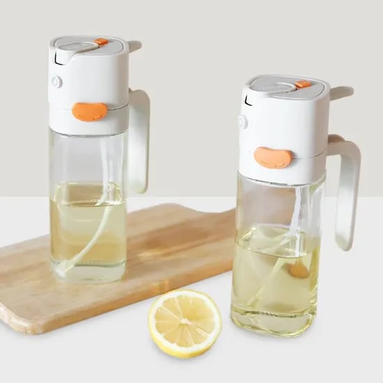 자동개폐 오일스프레이 500ml 2P세트/ 분사형 오일병 유리 오일 디스펜서 기름병 분무기