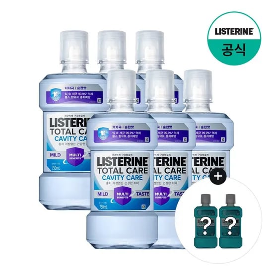 토탈케어 캐비티케어 마일드 750ml x6+(증정)250ml x2 랜덤(마일드)