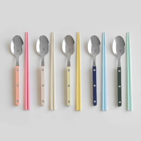 비비드 젓가락 + 숟가락 1인 수저세트 10color 디너스푼 커트러리 세트