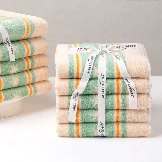 멜포니 뱀부타올 200g 블라썸 그린오렌지 5장 묶음 16종 타올 빠른 흡수 고품질 죽사