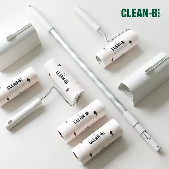 클린비프로 바닥보호 마루용 돌돌이테이프 세트 (밀대+거치대+리필)