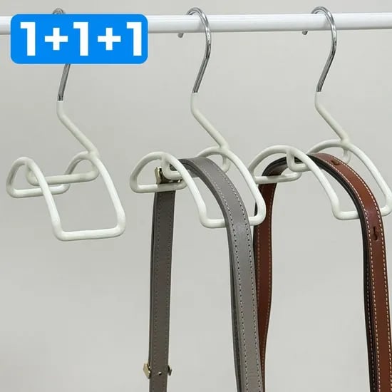 1+1+1 튼튼한 스틸 프레임 라운드 논슬립 모자 벨트 옷장 정리 가방걸이