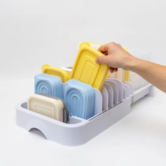 주방 서랍정리 칸막이 확장형 밀폐용기 뚜껑 정리대 트레이