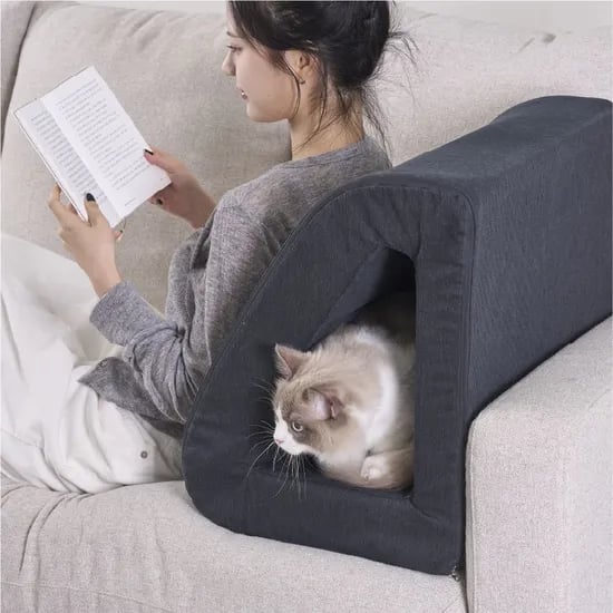 우드 프레임 삼각 터널쿠션 (4colors) 고양이 숨숨집 캣터널 등받이 반려묘 펫가구