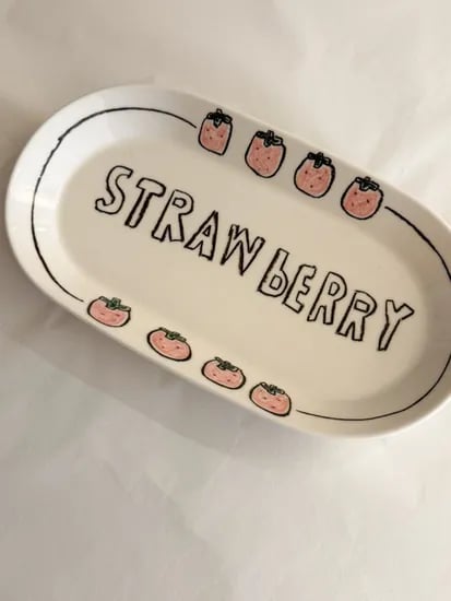 스트로베리 타원 플레이트(STRAWBERRY OVAL PLATE)