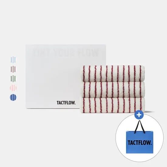 쇼핑백증정! 40수/ 코마사/ 오코텍스인증 스트라이프 타월 3P세트 (5 colors)
