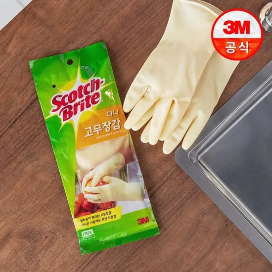 스카치브라이트 라텍스 고무장갑 미니 5개