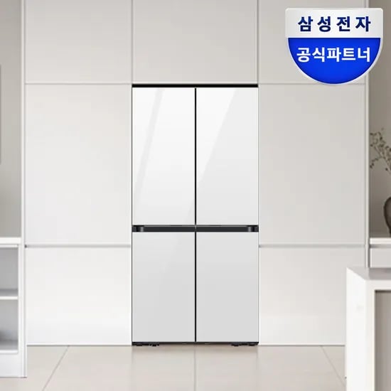 삼성 비스포크 키친핏 냉장고 4도어 RM70F63R2W 클린화이트