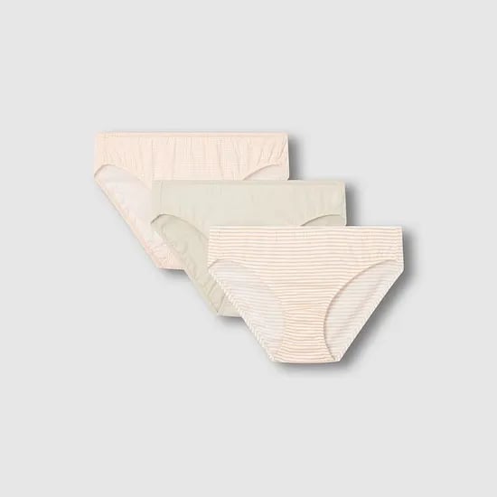 여 코튼 체크 힙허거 팬티 3매 (3 sizes)(3 colors)
