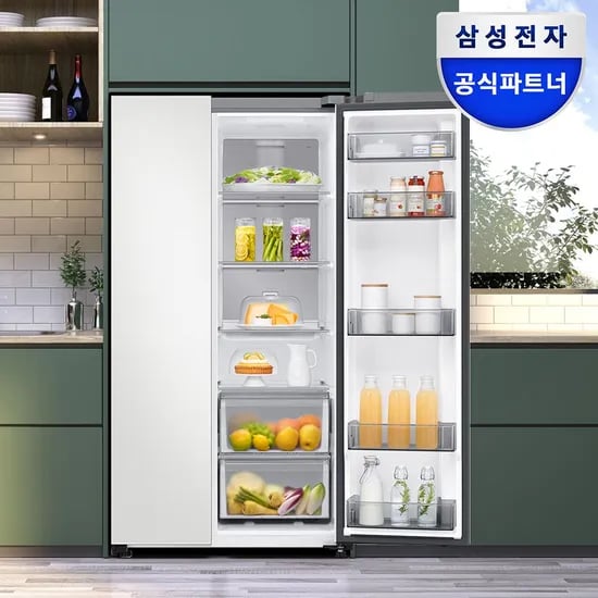 삼성 비스포크 냉장고 RS70F84N2Y 양문형 메탈쿨링 AI인버터 852L 코타화이트