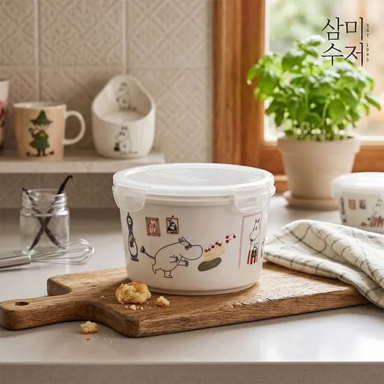 1+1 무민 더키친 점보 패밀리 원형찬통 특대 1100ml