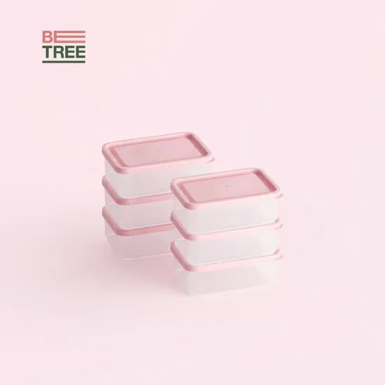 부드럽게 휘어지는 냉동 소분 정리 밀폐용기 300ml 6개
