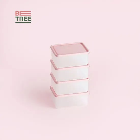 부드럽게 휘어지는 냉동 소분 정리 밀폐용기 1000ml 4개