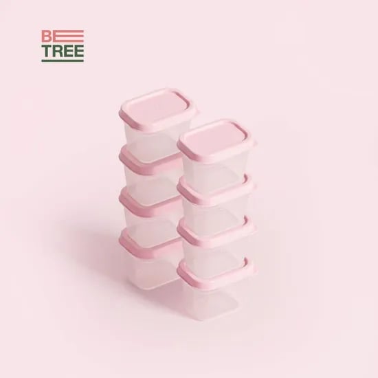 부드럽게 휘어지는 냉동 소분 정리 밀폐용기 이유식 소스통 큐브용기 100ml 8개